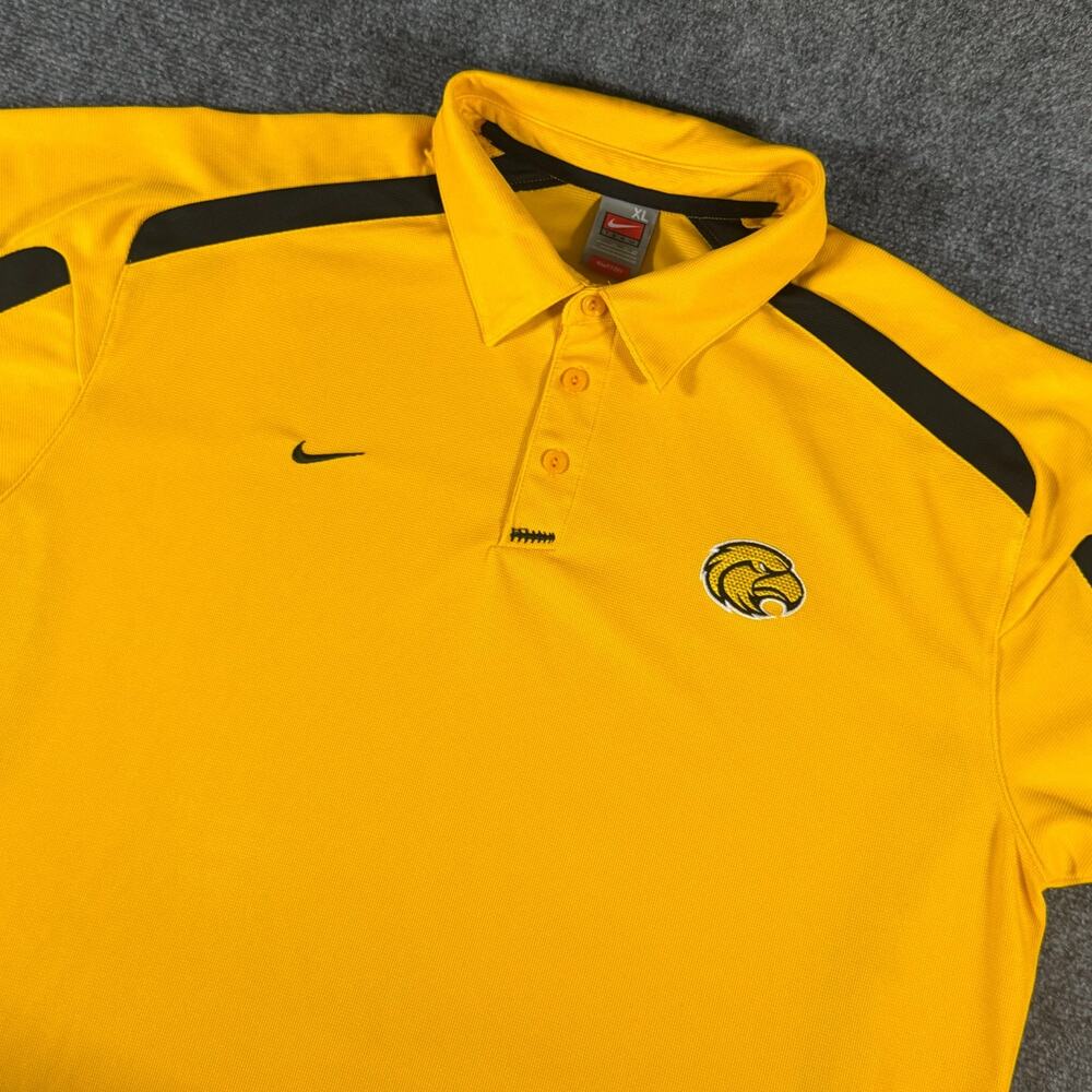 Nike Team Fit Dry Southern Miss Golden Eagles Gold Performance Polo Mens XL Y2K